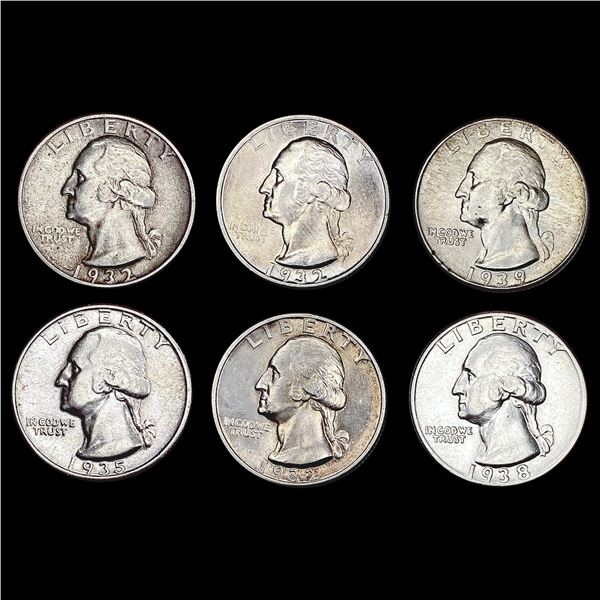 [6] 1932-1939 Washington Silver Quarter HIGH GRADE