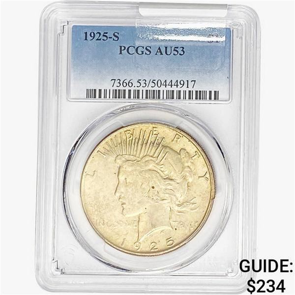 1925-S Silver Peace Dollar PCGS AU53