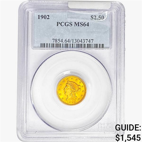 1902 $2.50 Gold Quarter Eagle PCGS MS64