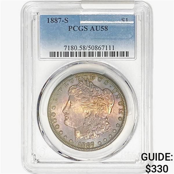 1887-S Morgan Silver Dollar PCGS AU58
