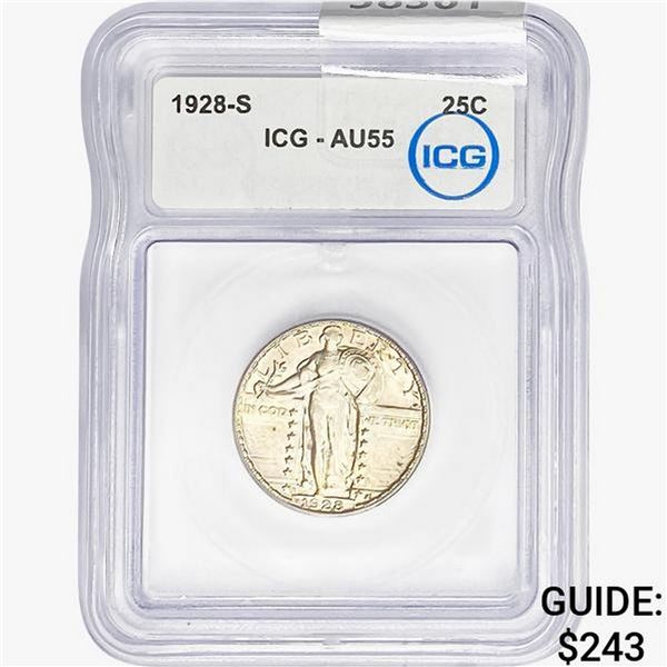 1928-S Standing Liberty Quarter ICG AU55