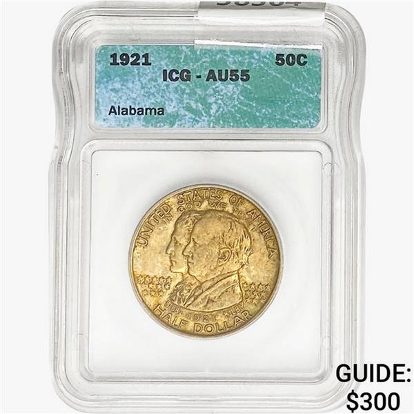 1921 Alabama Half Dollar ICG AU55