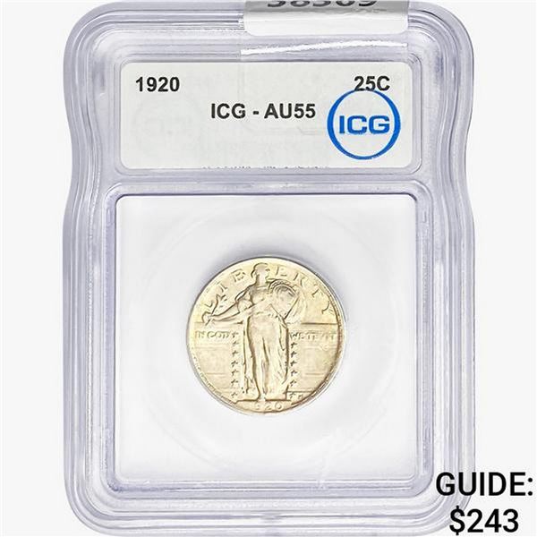 1920 Standing Liberty Quarter ICG AU55