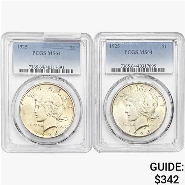 [2]1925 Silver Peace Dollar PCGS MS64