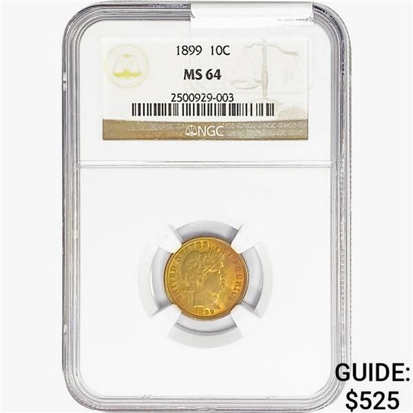 1899 Barber Dime NGC MS64