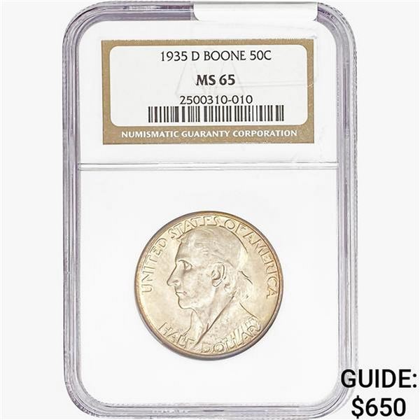 1935-D Boone Half Dollar NGC MS65
