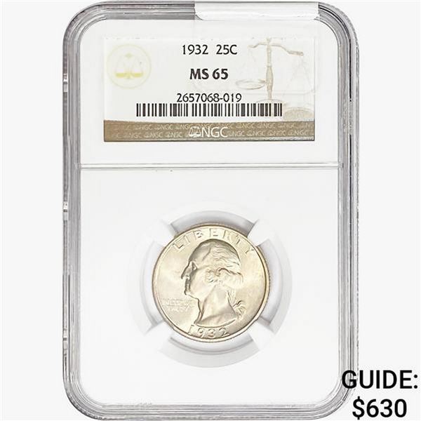 1932 Washington Silver Quarter NGC MS65