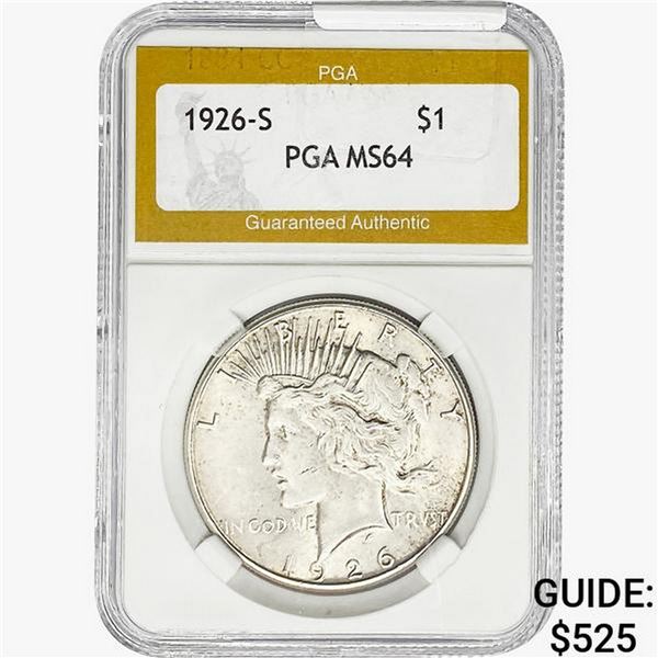 1926-S Silver Peace Dollar PGA MS64