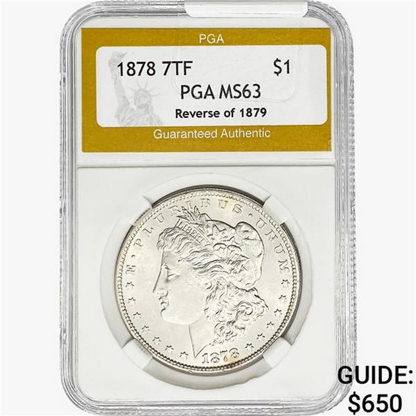 1878 REV79 Morgan Silver Dollar PGA MS63