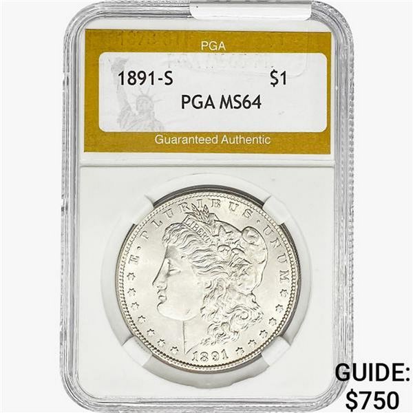 1891-S Morgan Silver Dollar PGA MS64