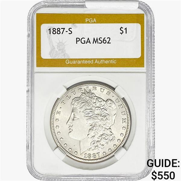 1887-S Morgan Silver Dollar PGA MS62