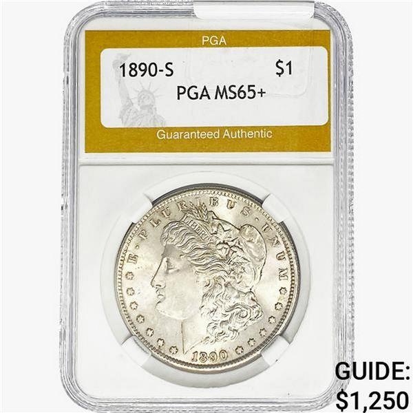 1890-S Morgan Silver Dollar PGA MS65+