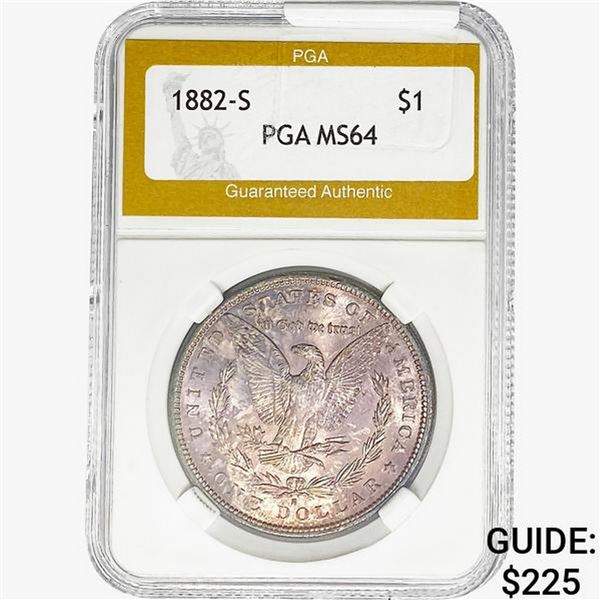 1882-S Morgan Silver Dollar PGA MS64