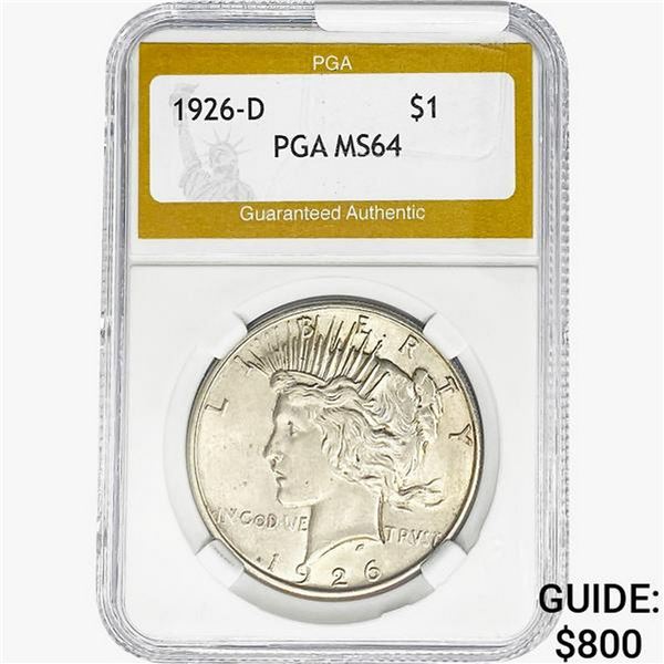 1926-D Silver Peace Dollar PGA MS64