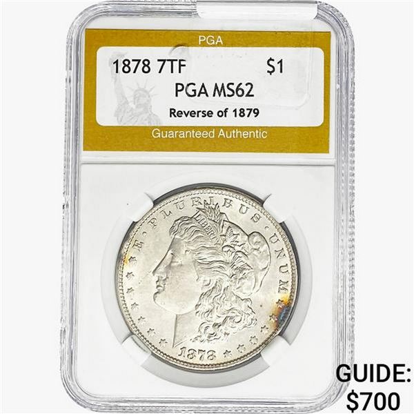 1878 REV79 Morgan Silver Dollar PGA MS62