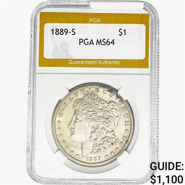 1889-S Morgan Silver Dollar PGA MS64