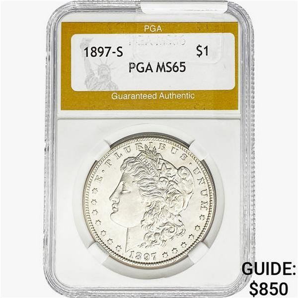 1897-S Morgan Silver Dollar PGA MS65