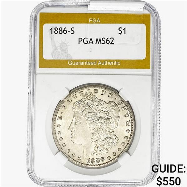 1886-S Morgan Silver Dollar PGA MS62