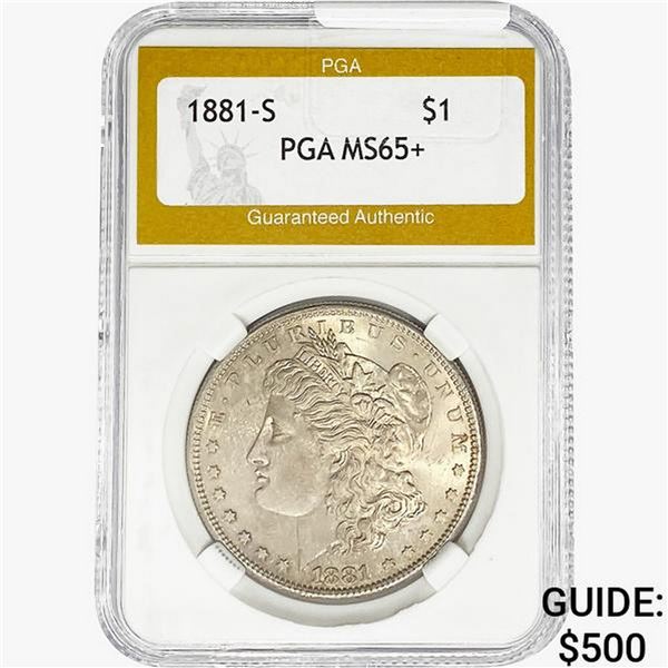 1881-S Morgan Silver Dollar PGA MS65+