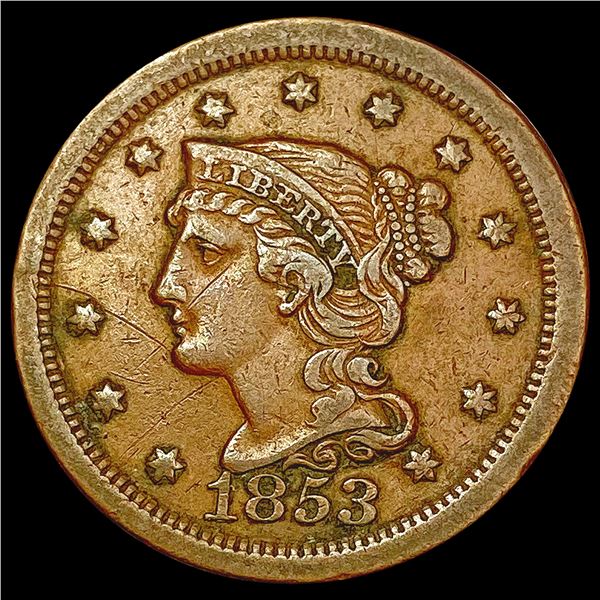 1853 Braided Hair Large Cent CLOSELY UNCIRCULATED