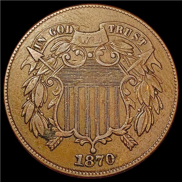 1870 Two Cent Piece NEARLY UNCIRCULATED