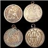 Image 1 : 1854-1884 Seated Liberty Dimes Love Token Lot [4 Coins] HIGH GRADE