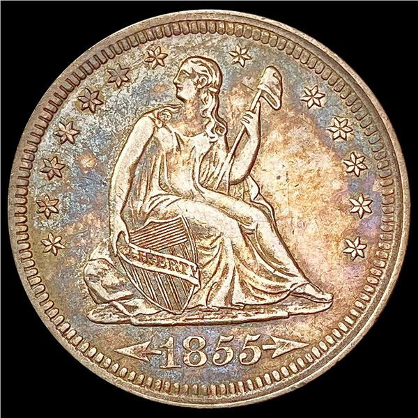 1855 Arrows Seated Liberty Quarter CLOSELY UNCIRCULATED