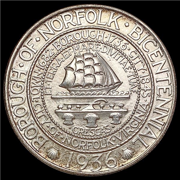 1936 Norfolk Half Dollar GEM BU