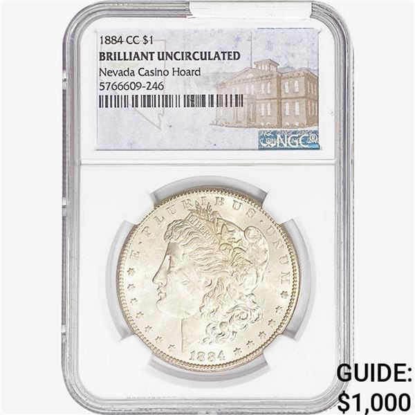 1884-CC Morgan Silver Dollar NGC BU