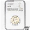 Image 1 : 1939-D Washington Silver Quarter NGC MS65