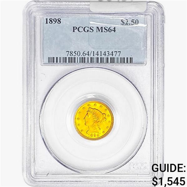 1898 $2.50 Gold Quarter Eagle PCGS MS64