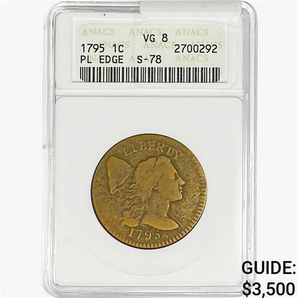 1975 Liberty Cap Large Cent ANACS VG8 PL Edge S-78