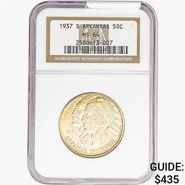 1937-S Arkansas Half Dollar NGC MS64