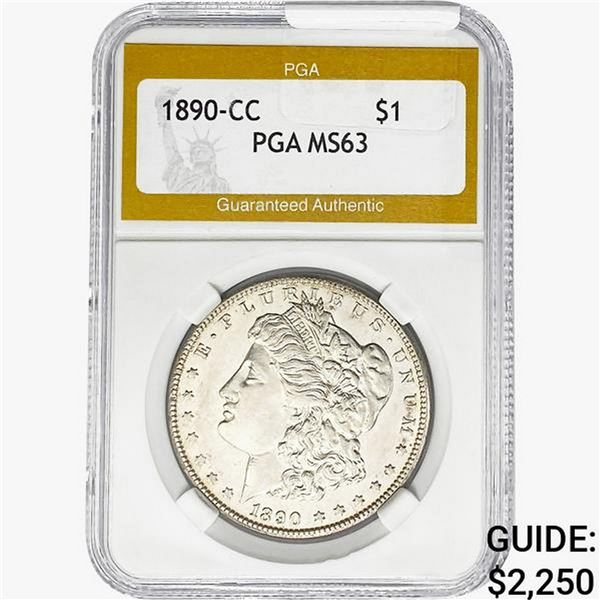 1890-CC Morgan Silver Dollar PGA MS63