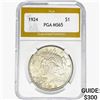 Image 1 : 1924 Silver Peace Dollar PGA MS65