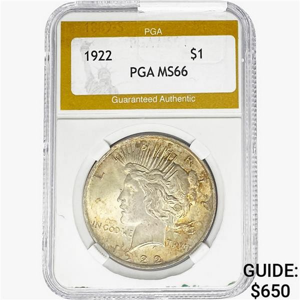 1922 Silver Peace Dollar PGA MS66