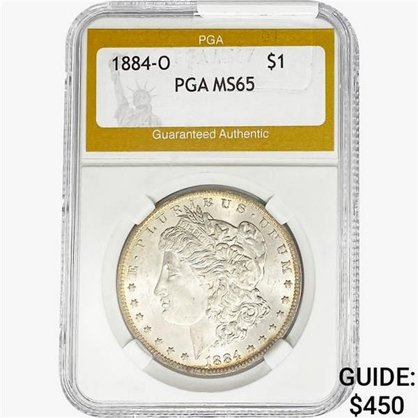 1884-O Morgan Silver Dollar PGA MS65