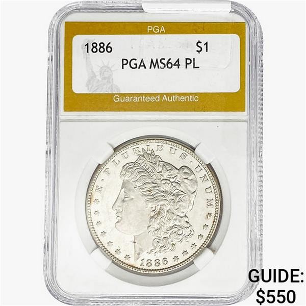 1886 Morgan Silver Dollar PGA MS64 PL