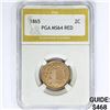 Image 1 : 1865 Two Cent Piece PGA MS64 RED