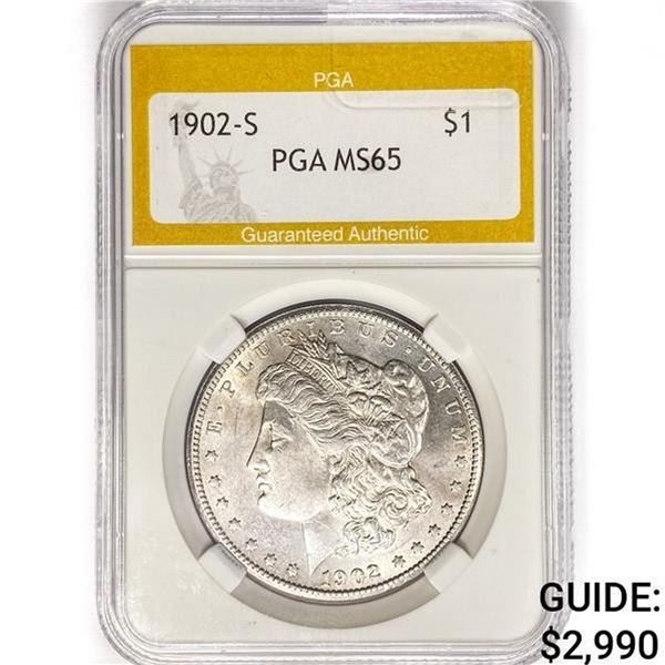 1902-S Morgan Silver Dollar PGA MS65