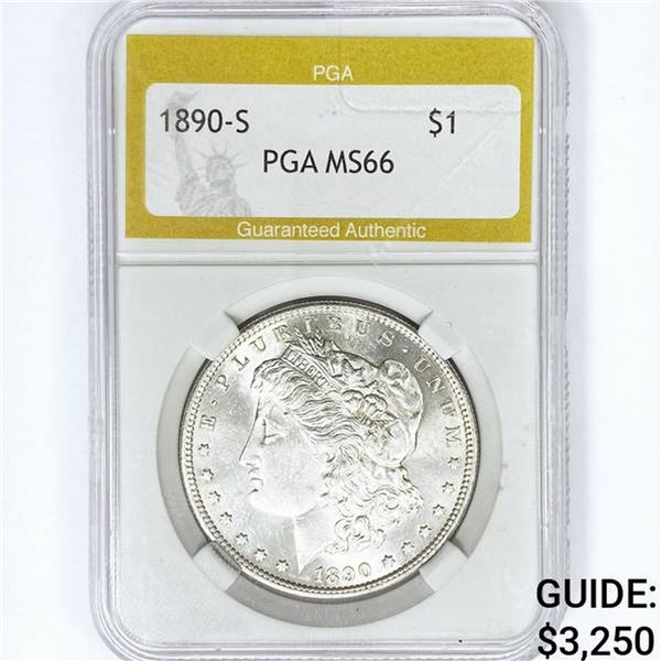1890-S Morgan Silver Dollar PGA MS66