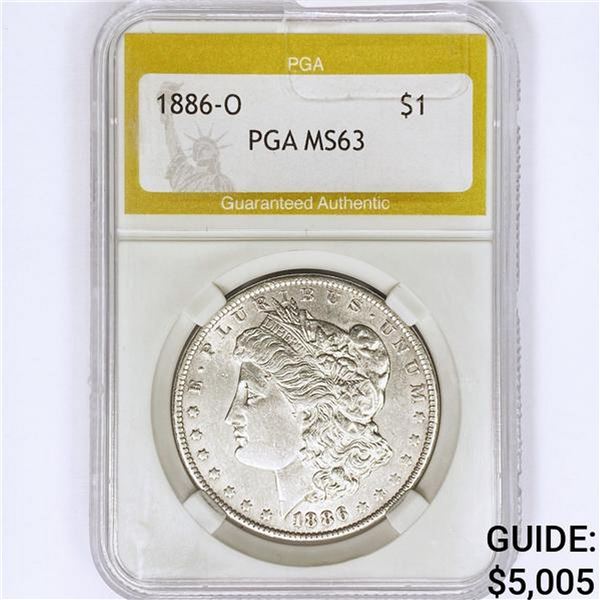 1886-O Morgan Silver Dollar PGA MS63
