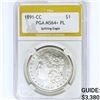 Image 1 : 1891-CC Morgan SILV $1 PGA MS64+ PL Spitting Eagle