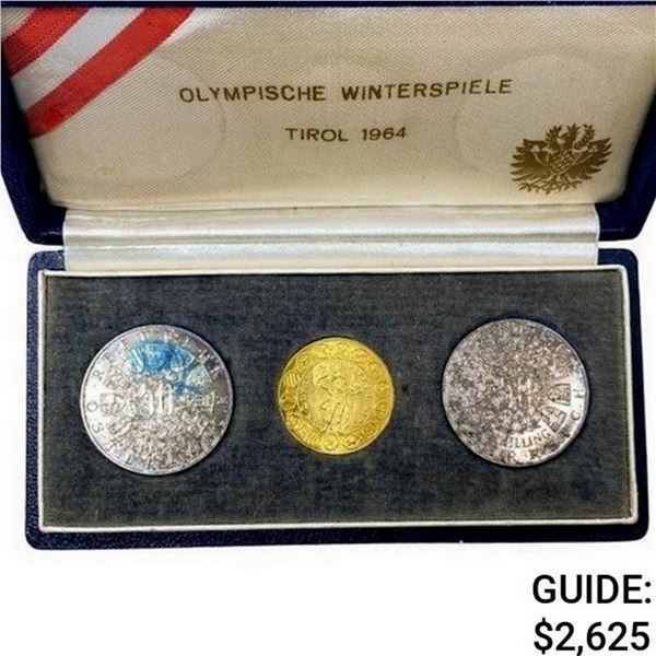 1984 Austria Winter Olympic Set w/ Gold (0.245oz)(3 Coins)