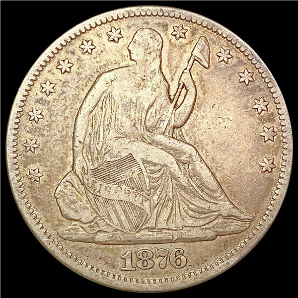 1876 CC Seated Liberty Half Dollar CLOSELY UNCIRCULATED