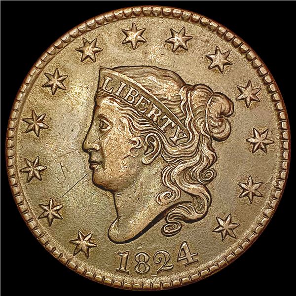 1824 Coronet Head Large Cent NEARLY UNCIRCULATED