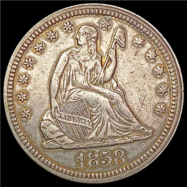 1858 Seated Liberty Quarter CLOSELY UNCIRCULATED