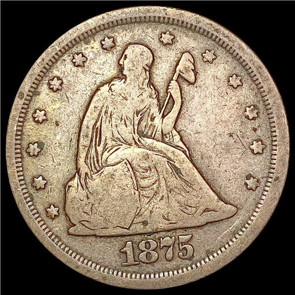 1875-S Twenty Cent Piece LIGHTLY CIRCULATED