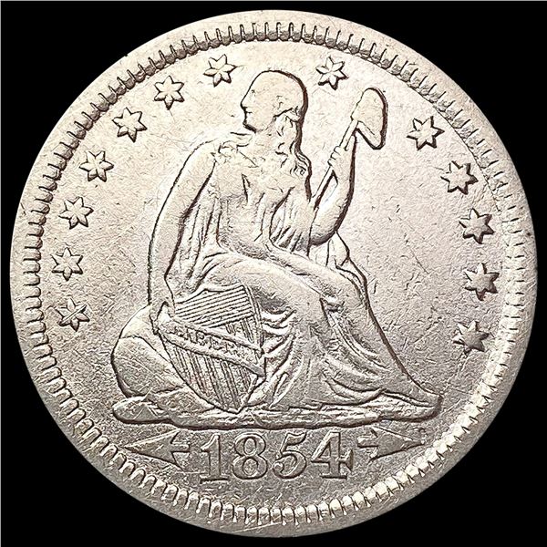 1854 Arrows Seated Liberty Quarter CLOSELY UNCIRCULATED