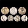Image 1 : 1934-1956 Varied US Silver Coinage Lot [7 Coins] HIGH GRADE